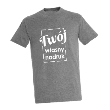 Szare t-shirty bawełniane z własnym nadrukiem